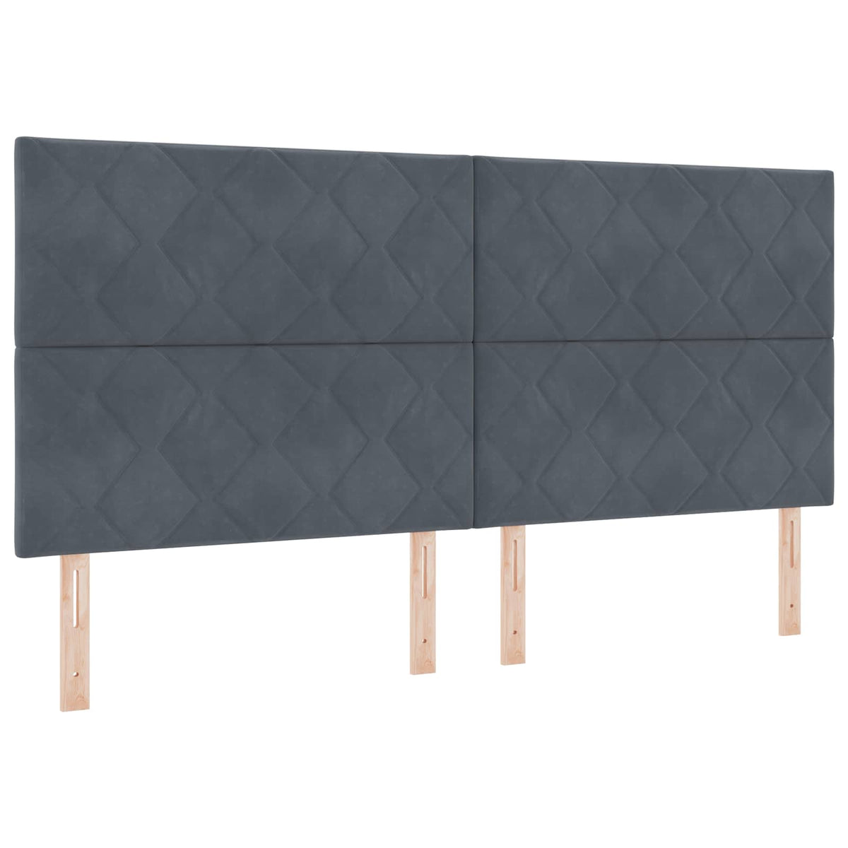 Lit boxspring LED avec matelas – Gris foncé velours – 200 x 200 cm