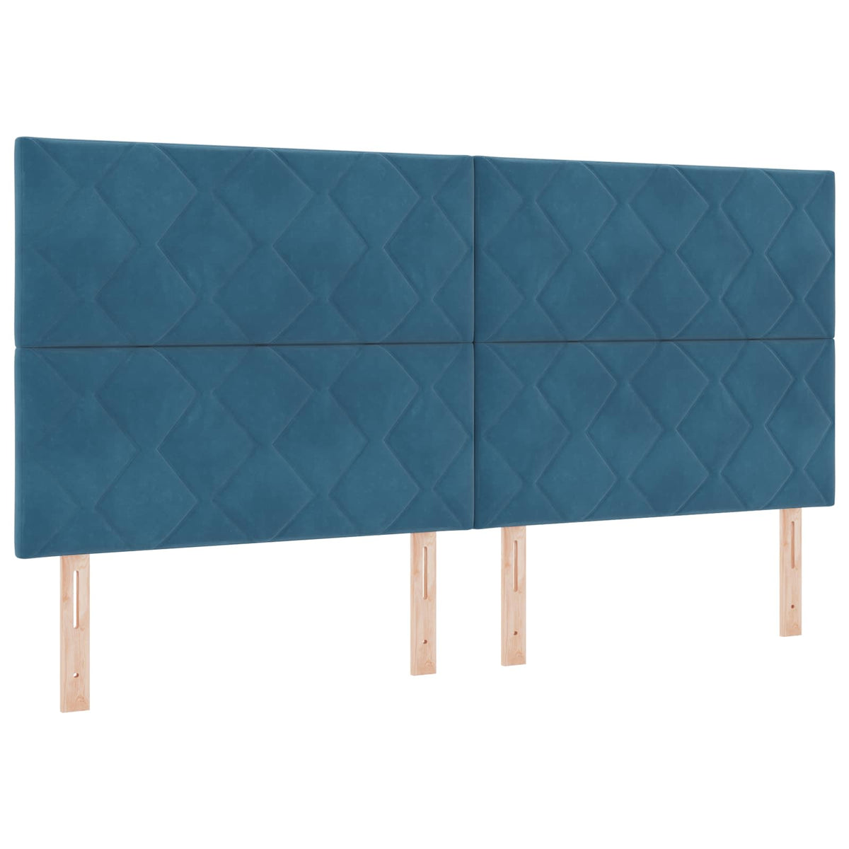 Lit boxspring LED avec matelas – Bleu velours – 200 x 200 cm