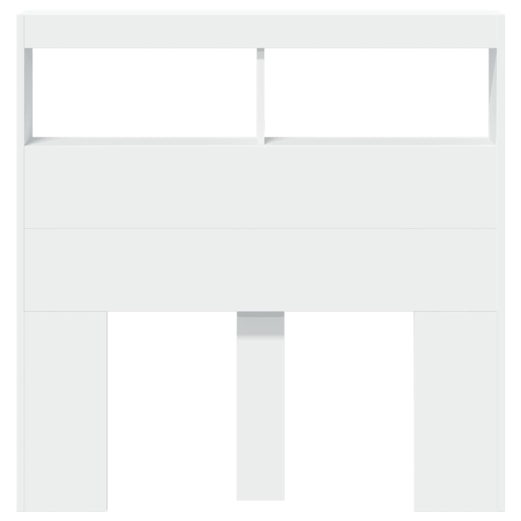 Tête de lit avec rangement – Blanc – 100 x 17 x 102 cm