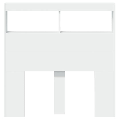 Tête de lit avec rangement – Blanc – 100 x 17 x 102 cm