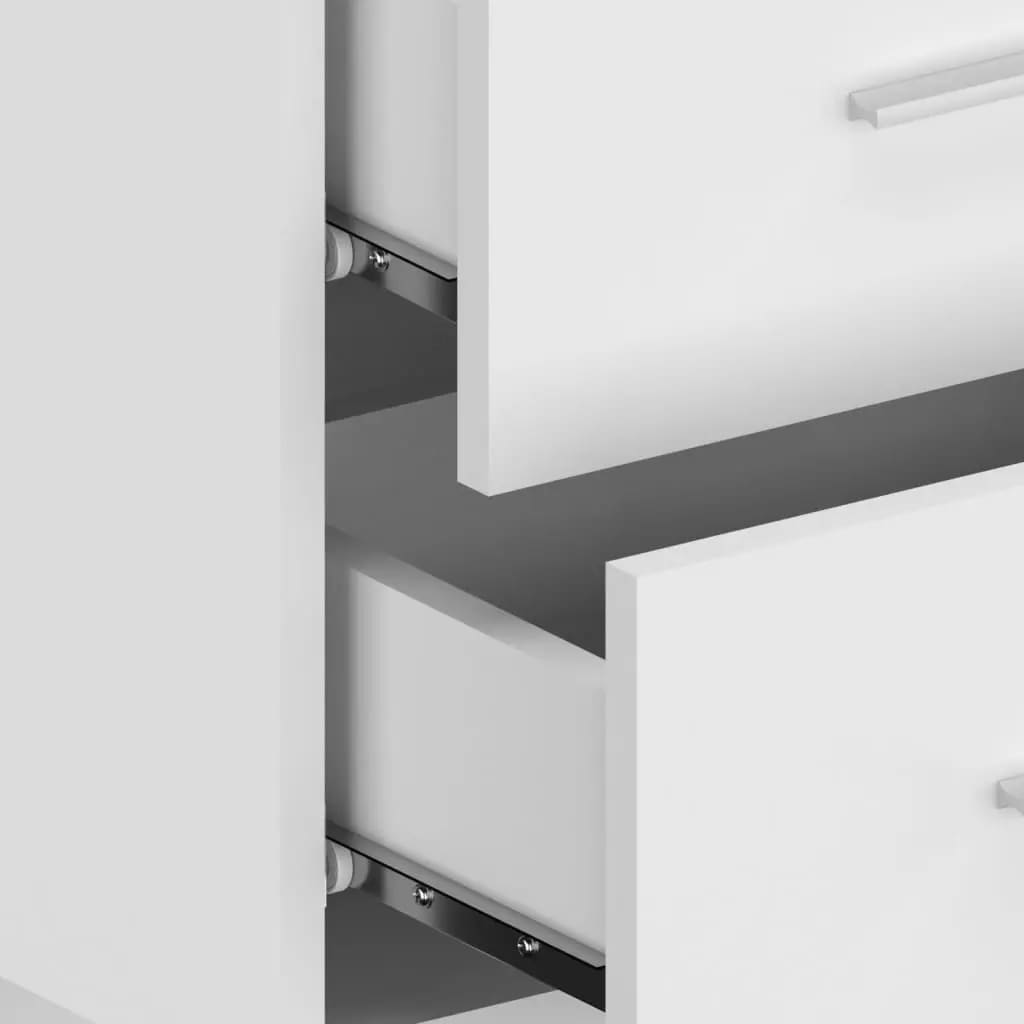 Tête de lit avec rangement – Blanc bois d'ingénierie