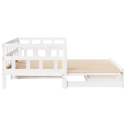 Lit coffre à tiroirs – Blanc – 90 x 190 cm
