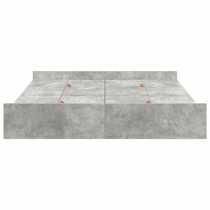 Lit coffre à tiroirs – Gris béton – 160 x 200 cm
