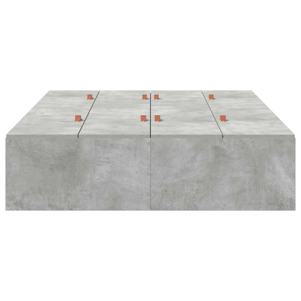 Lit coffre à portes – Gris béton – 120 x 200 cm