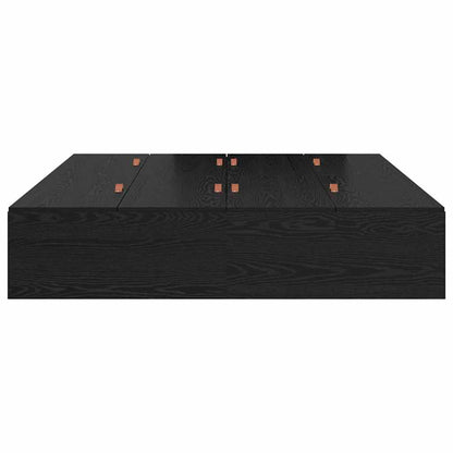 Lit coffre à portes – Chêne noir – 160 x 200 cm