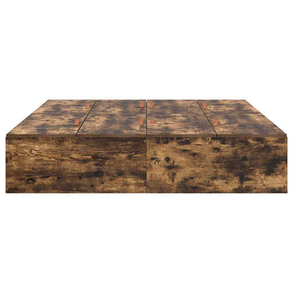 Lit coffre à portes – Chêne fumé – 140 x 190 cm