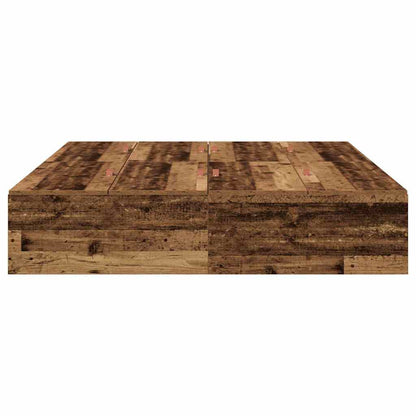 Lit coffre à portes – Bois ancien – 135 x 190 cm