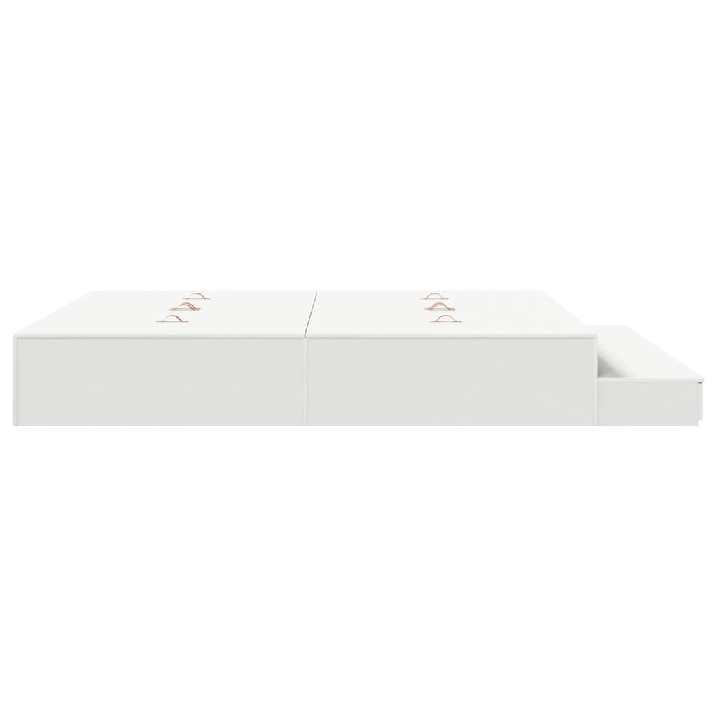 Lit coffre – Blanc bois d'ingénierie – 200 cm