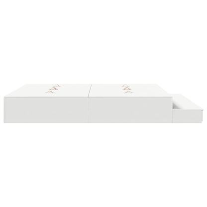 Lit coffre – Blanc bois d'ingénierie – 200 cm