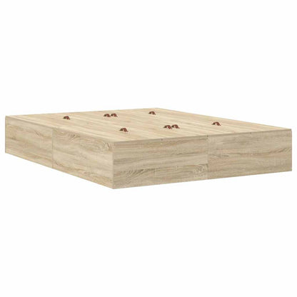 Lit coffre à tiroirs – Chêne Sonoma – 140 cm