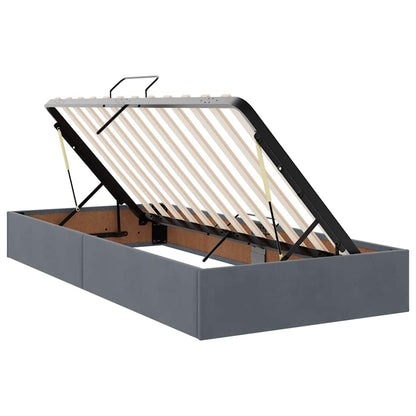 Lit coffre – Gris foncé velours – 200 x 200 cm