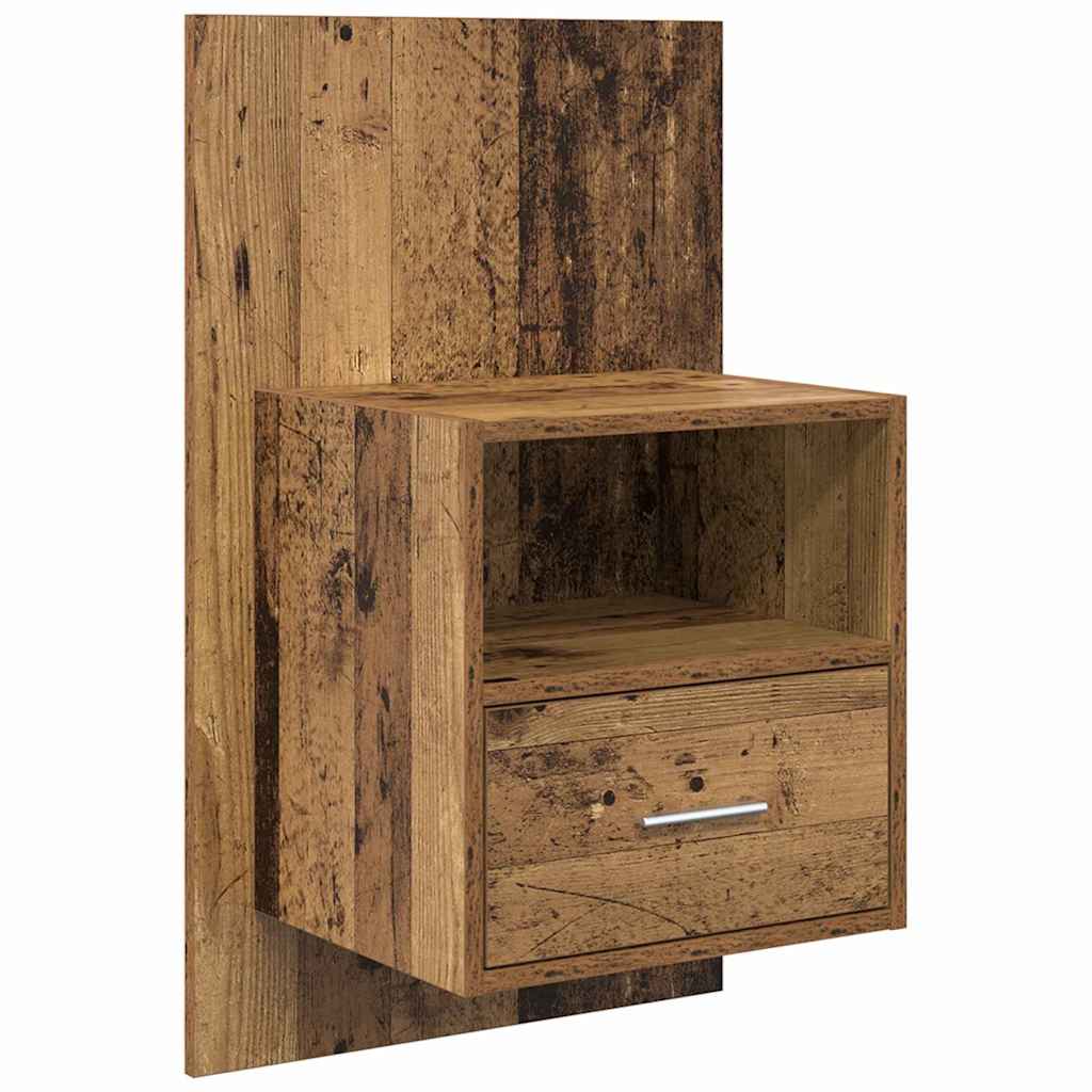 Tête de lit avec rangement – Bois ancien bois d'ingénierie