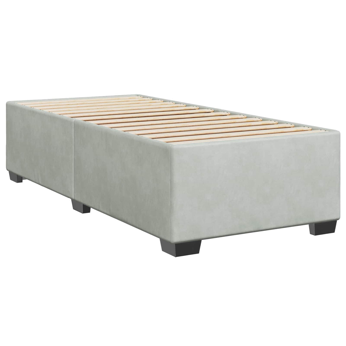 Lit boxspring LED avec matelas – Gris clair velours