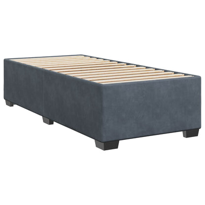 Lit boxspring LED avec matelas – Gris foncé velours