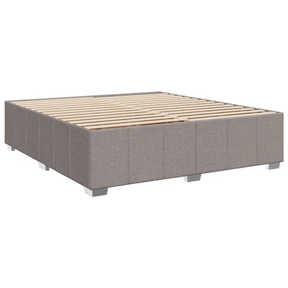 Lit boxspring avec matelas – Taupe tissu – 200 x 200 cm