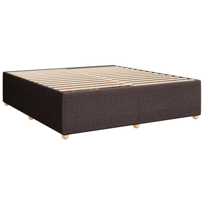 Lit boxspring avec matelas – Marron foncé tissu – 200 x 200 cm