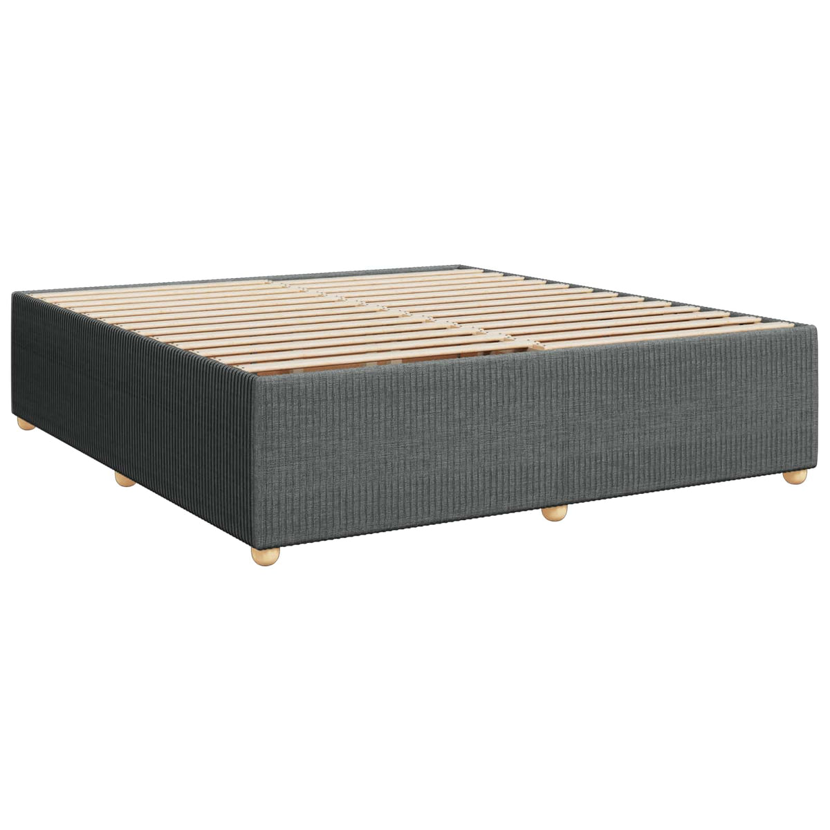 Lit boxspring avec matelas – Gris foncé tissu – 200 x 200 cm