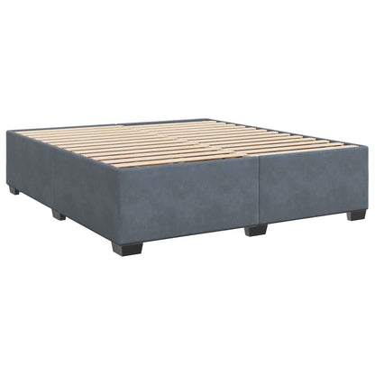 Lit boxspring avec matelas – Gris foncé velours – 200 x 200 cm