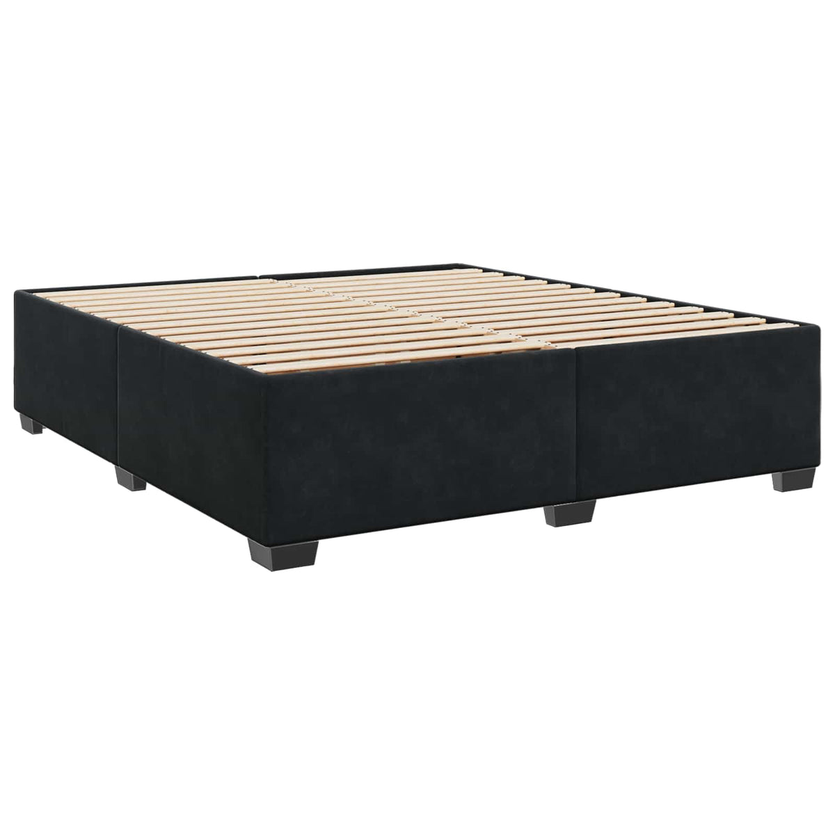 Lit boxspring avec matelas – Noir velours – 200 x 200 cm