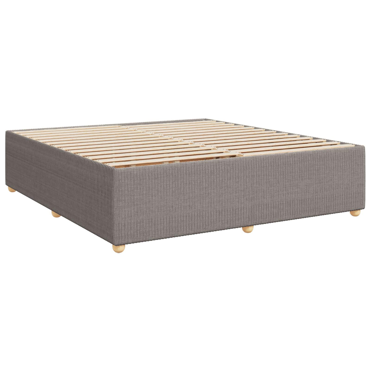 Lit boxspring LED avec matelas – Taupe tissu – 200 x 200 cm