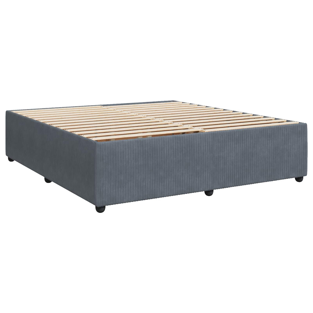 Lit boxspring LED avec matelas – Gris foncé velours – 200 x 200 cm