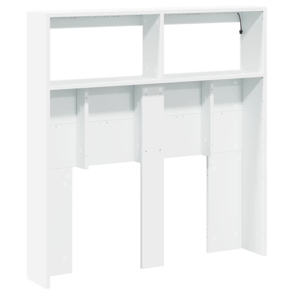 Tête de lit avec rangement – Blanc – 100 x 17 x 102 cm