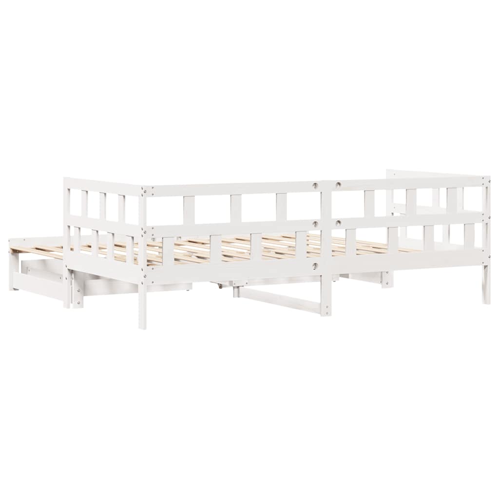 Lit coffre à tiroirs – Blanc – 90 x 190 cm