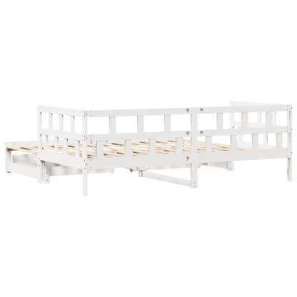 Lit coffre à tiroirs – Blanc – 90 x 190 cm