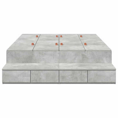 Lit coffre – Gris béton bois d'ingénierie – 120 cm
