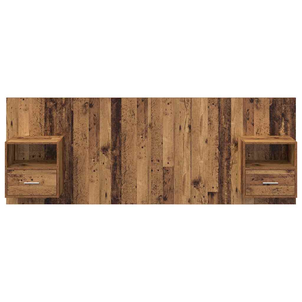 Tête de lit avec rangement – Bois ancien bois d'ingénierie