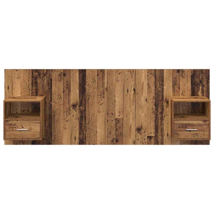 Tête de lit avec rangement – Bois ancien bois d'ingénierie