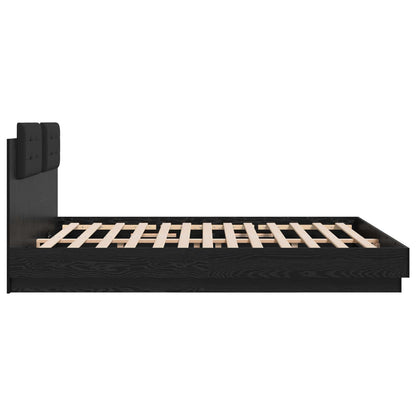 Cadre de lit avec tête de lit – Chêne noir – 200 x 200 cm