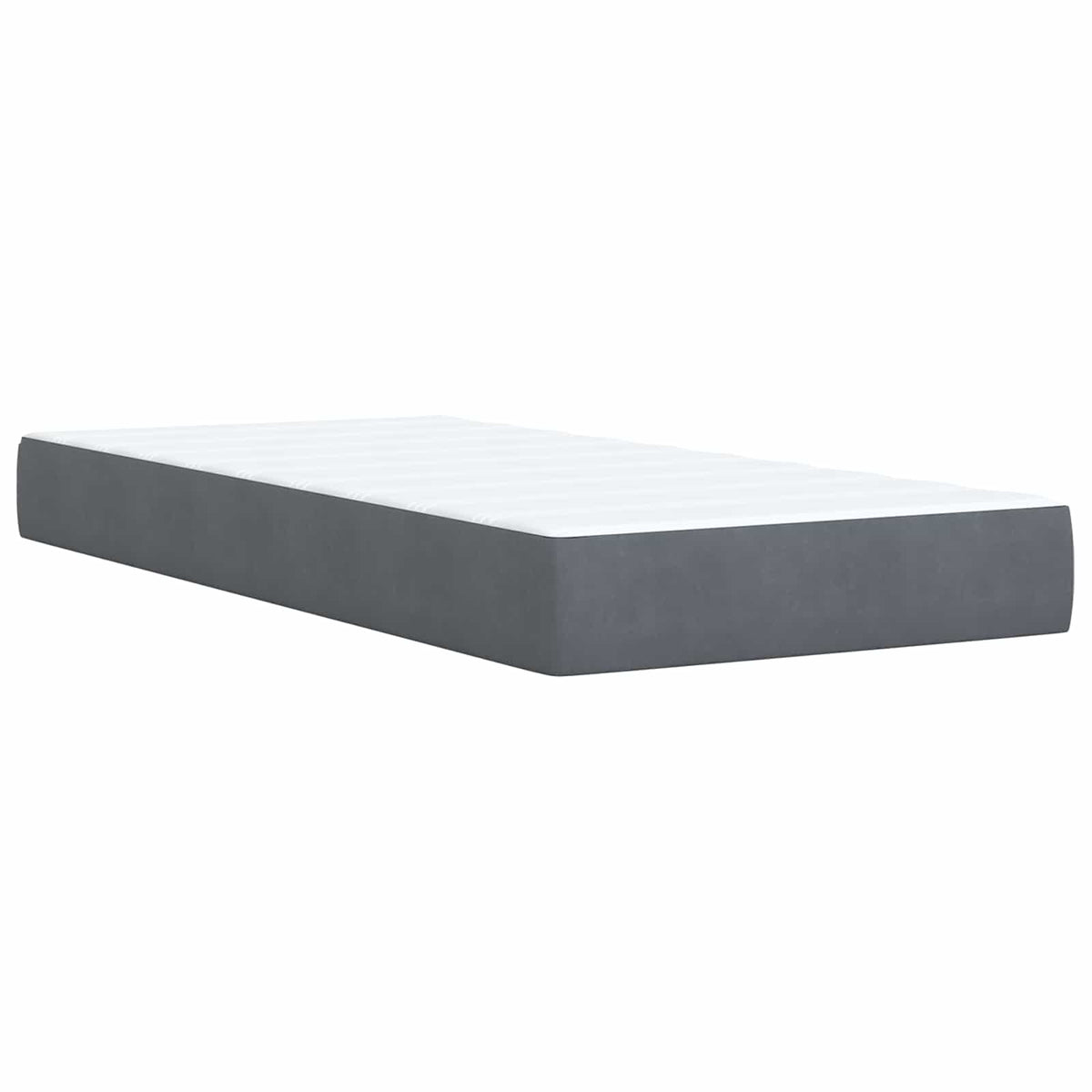 Lit boxspring LED avec matelas – Gris foncé velours
