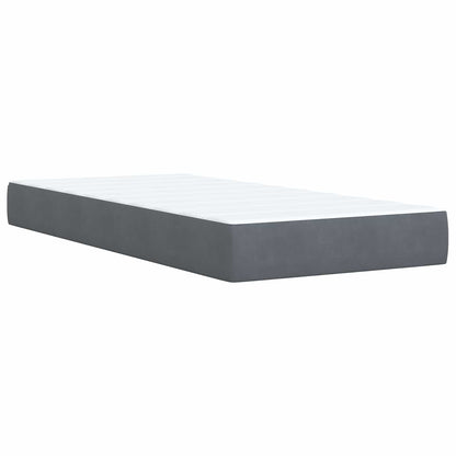 Lit boxspring LED avec matelas – Gris foncé velours