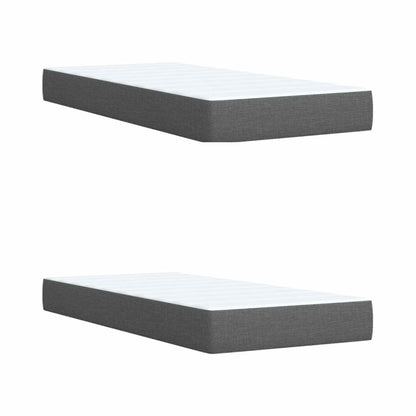 Lit boxspring avec matelas – Gris foncé tissu – 200 x 200 cm