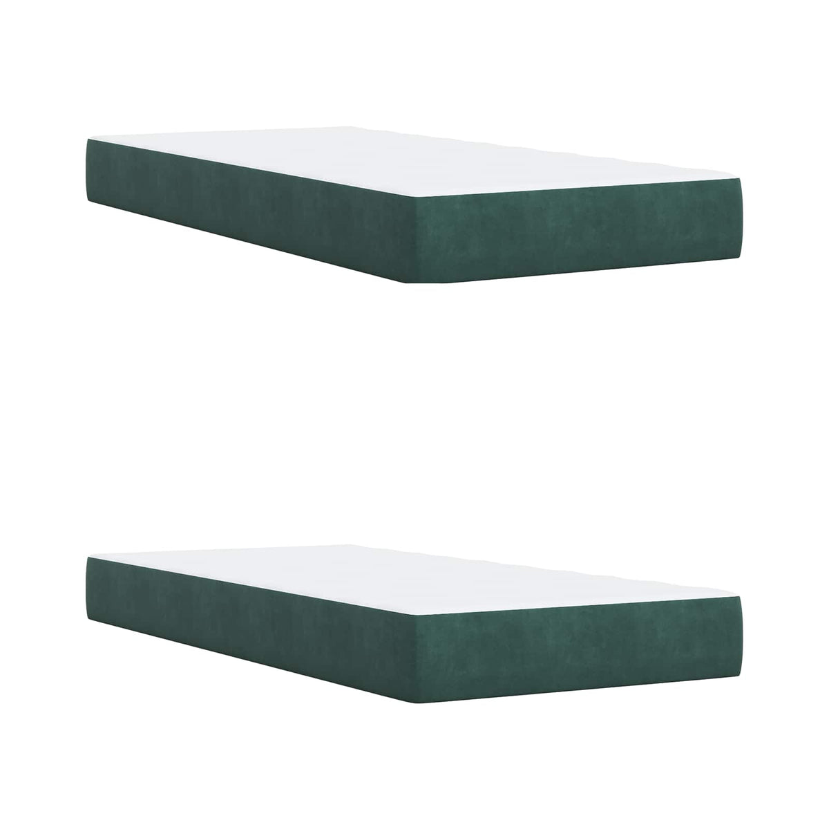 Lit boxspring avec matelas – Vert foncé velours – 200 x 200 cm