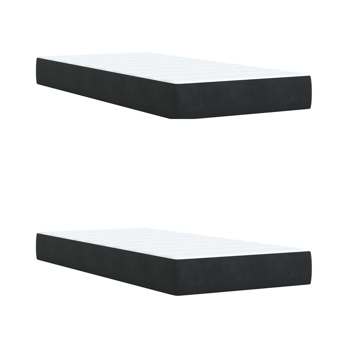 Lit boxspring avec matelas – Noir velours – 200 x 200 cm