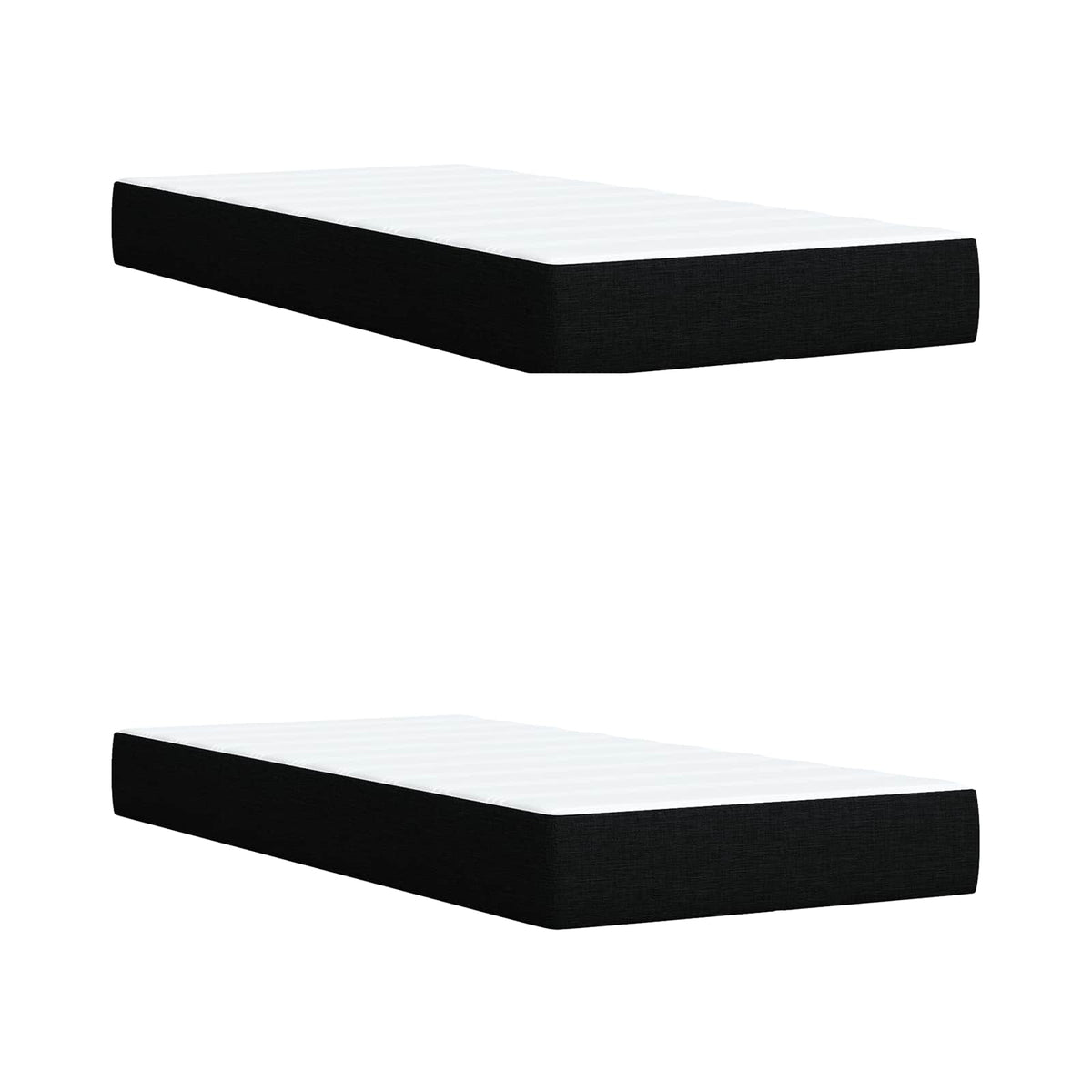 Lit boxspring avec matelas – Noir tissu – 200 x 200 cm