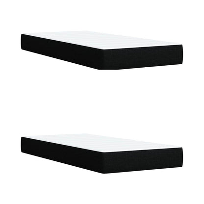 Lit boxspring avec matelas – Noir tissu – 200 x 200 cm