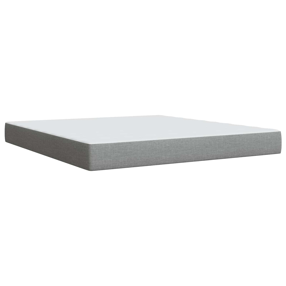 Lit boxspring LED avec matelas – Gris clair tissu – 200 x 200 cm