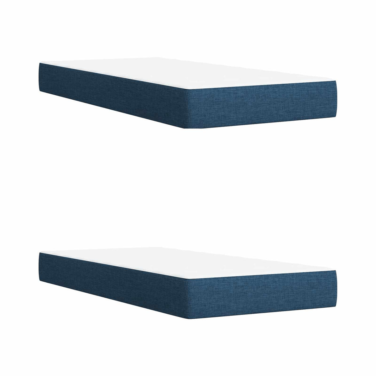 Lit boxspring LED avec matelas – Bleu tissu – 200 x 200 cm