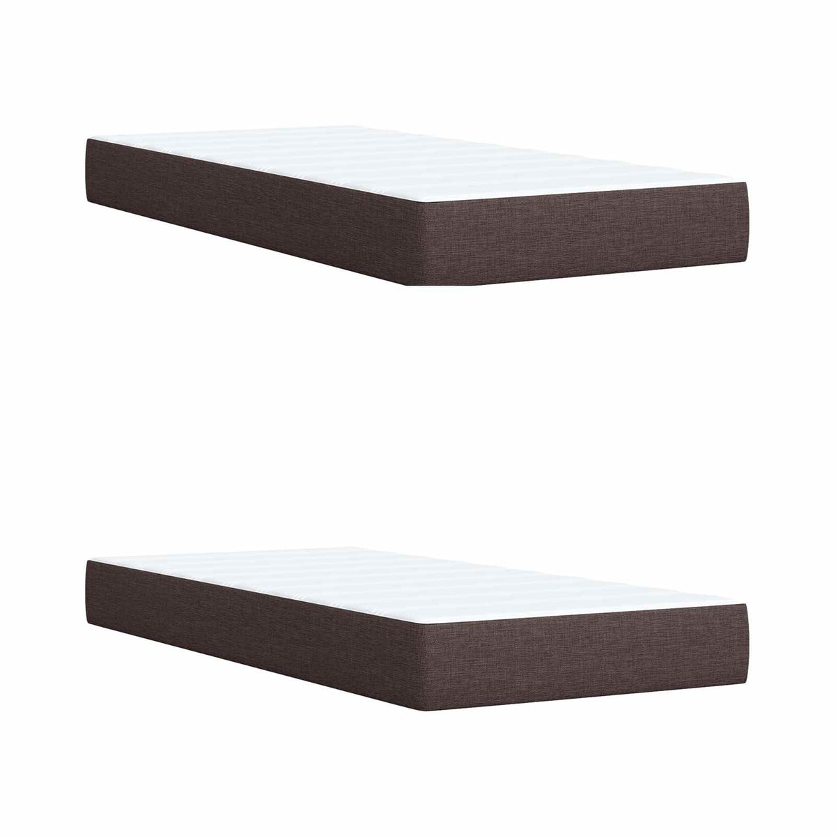 Lit boxspring LED avec matelas – Marron foncé tissu – 200 x 200 cm