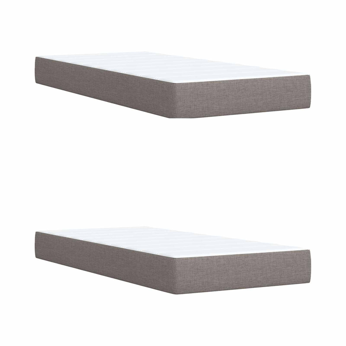Lit boxspring LED avec matelas – Taupe tissu – 200 x 200 cm