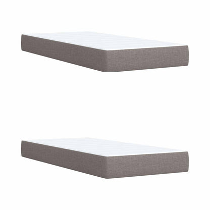 Lit boxspring LED avec matelas – Taupe tissu – 200 x 200 cm