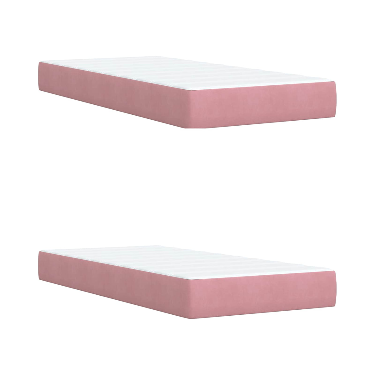 Lit boxspring LED avec matelas – Rose velours – 200 x 200 cm