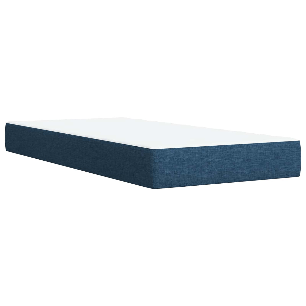 Lit coffre LED avec matelas – Bleu tissu – 200 x 200 cm