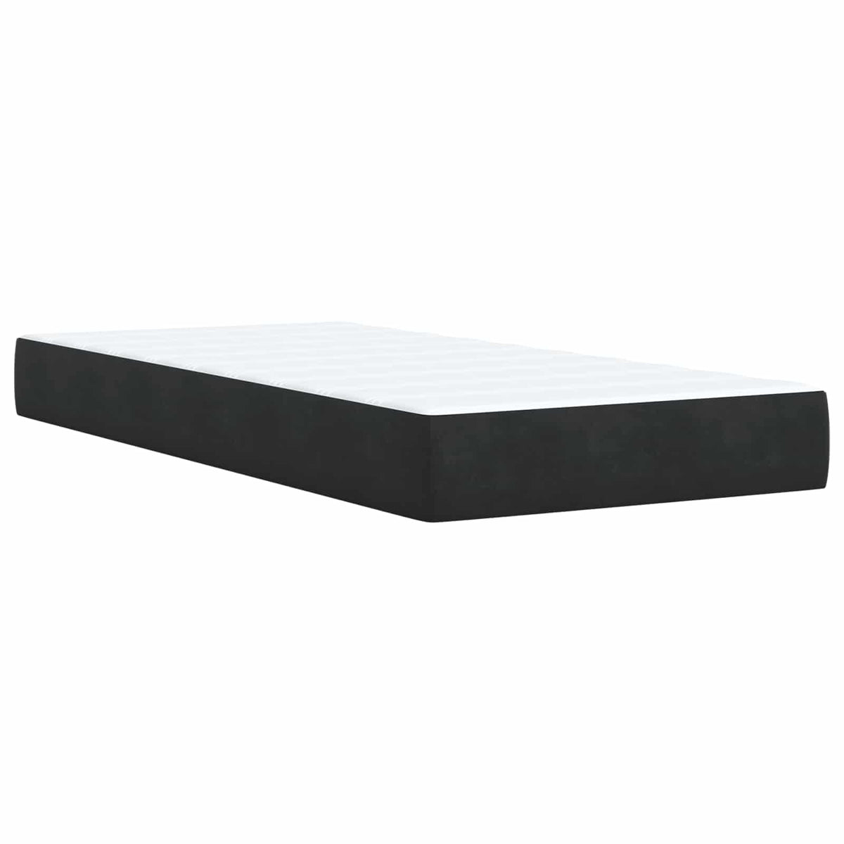 Lit coffre LED avec matelas – Noir velours – 200 x 200 cm