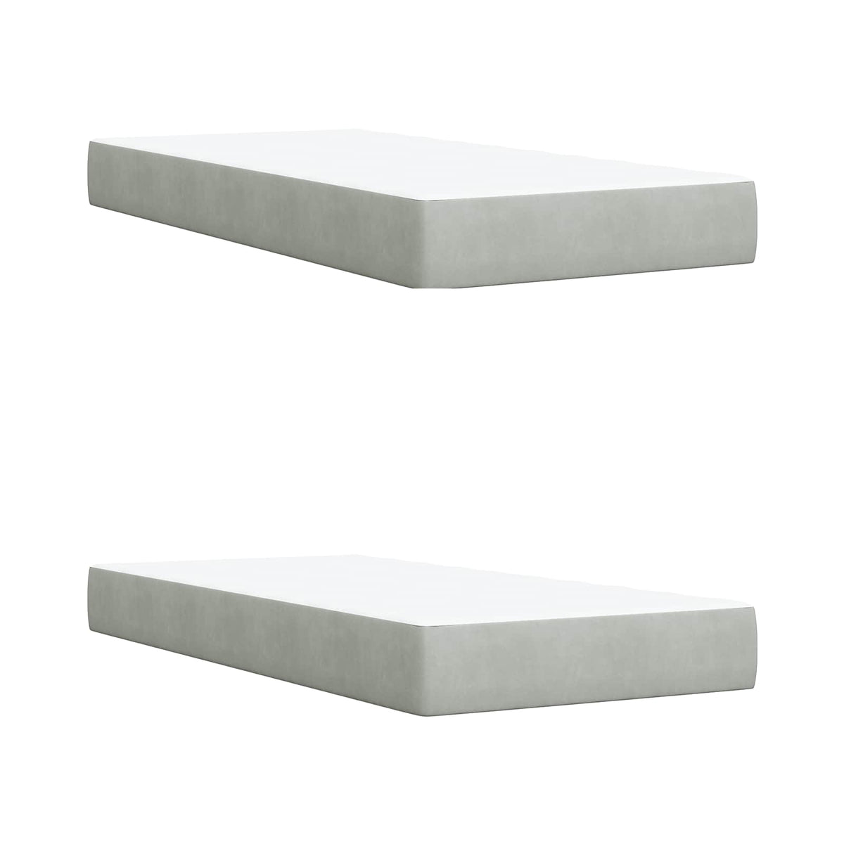 Lit coffre LED avec matelas – Gris clair – 200 x 200 cm