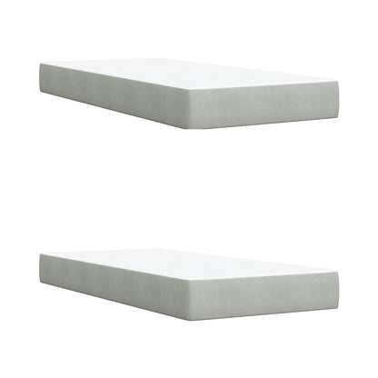 Lit coffre LED avec matelas – Gris clair – 200 x 200 cm
