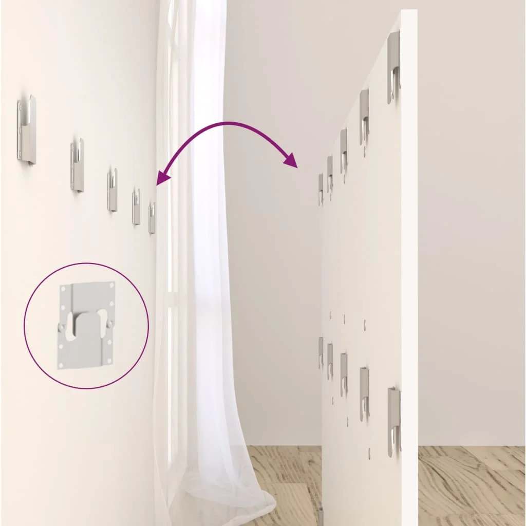 Tête de lit avec rangement – Blanc bois d'ingénierie